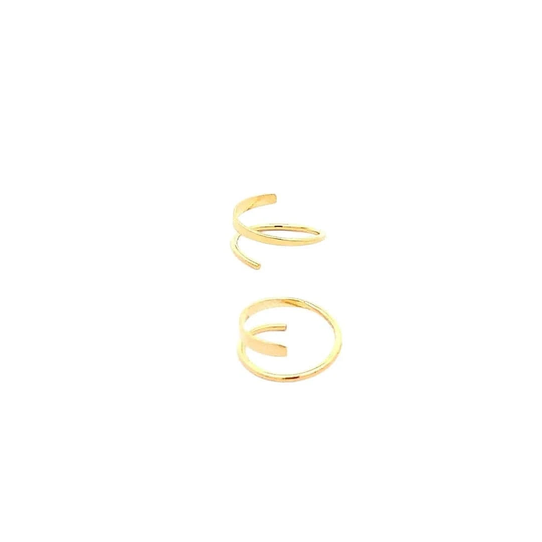 Spiral Twist Earrings (Pure Silver) - Gold