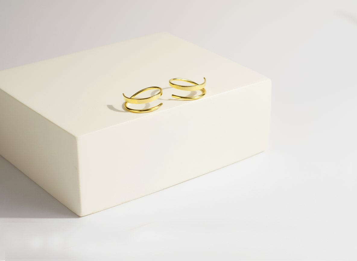 Spiral Twist Earrings (Pure Silver) - Gold