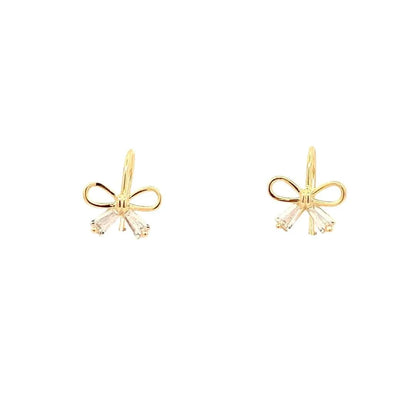 Petite Bow Earrings (Pure Silver) - Gold