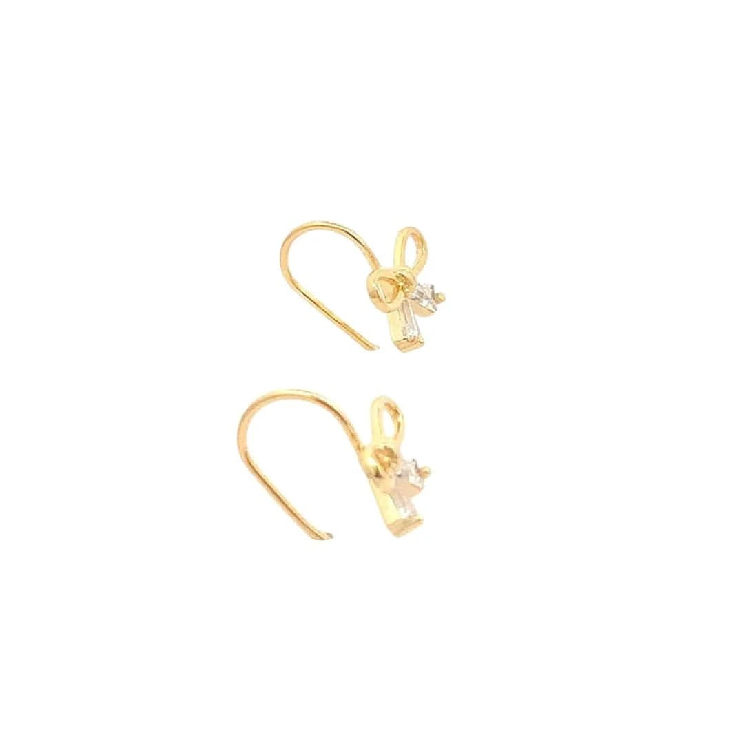 Petite Bow Earrings (Pure Silver) - Gold