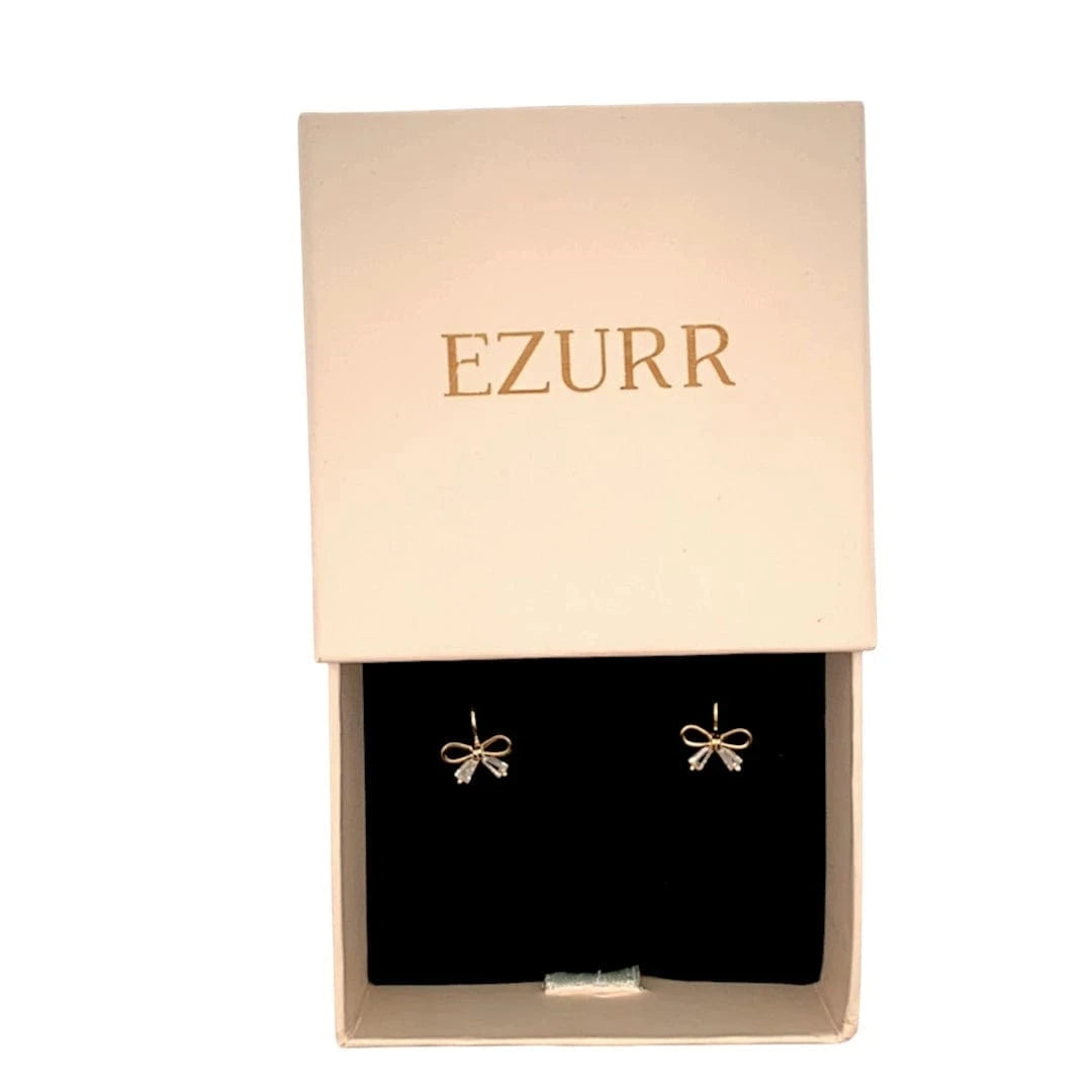 Petite Bow Earrings (Pure Silver) - Gold