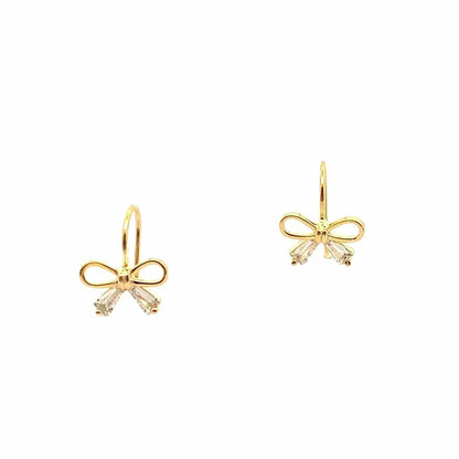 Petite Bow Earrings (Pure Silver) - Gold