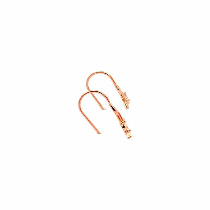 Tiny Leaf Hook Earrings (Pure Silver) - Rose Gold
