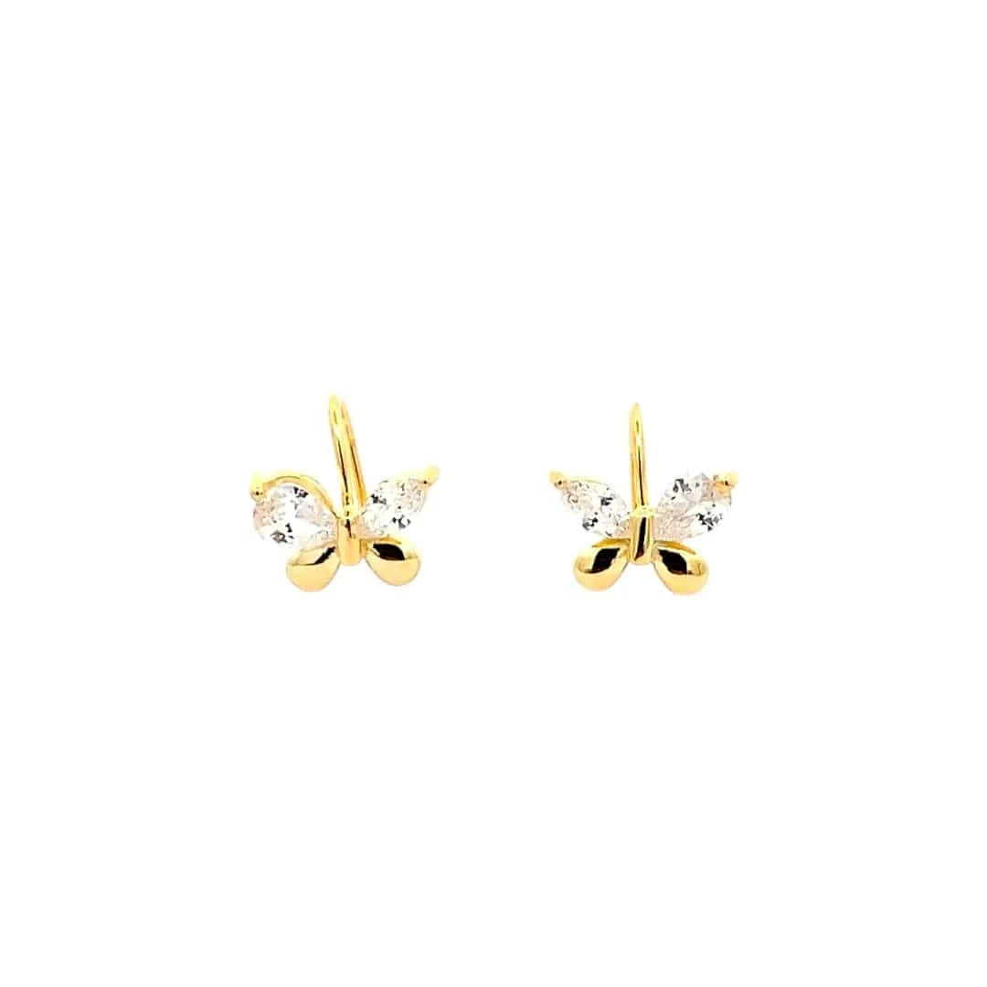 Fluttering Wings Earrings (Pure Silver) - Gold