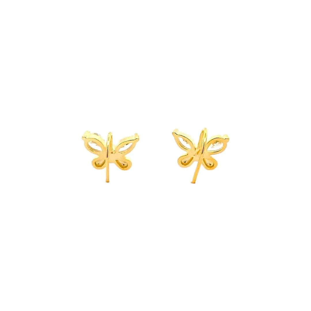 Fluttering Wings Earrings (Pure Silver) - Gold