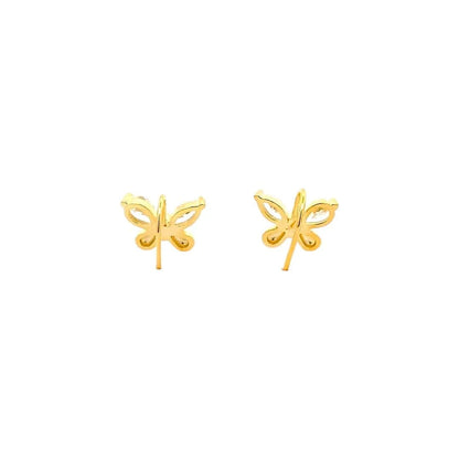 Fluttering Wings Earrings (Pure Silver) - Gold