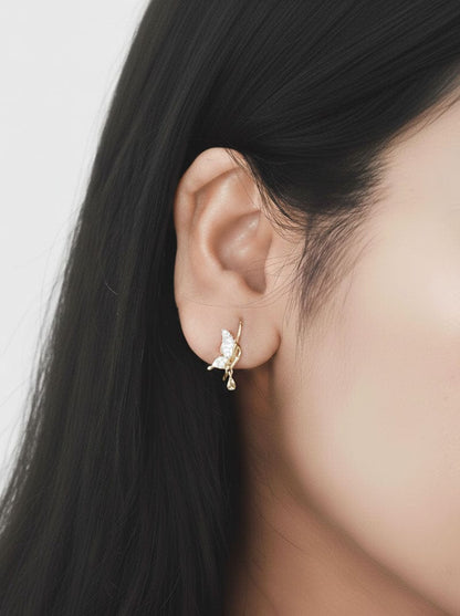 Fairy Wings Earrings (Pure Silver) - Gold