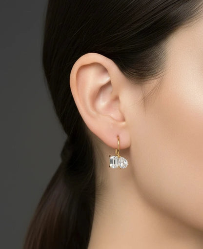 Toi et Moi Earrings (Pure Silver) - Gold