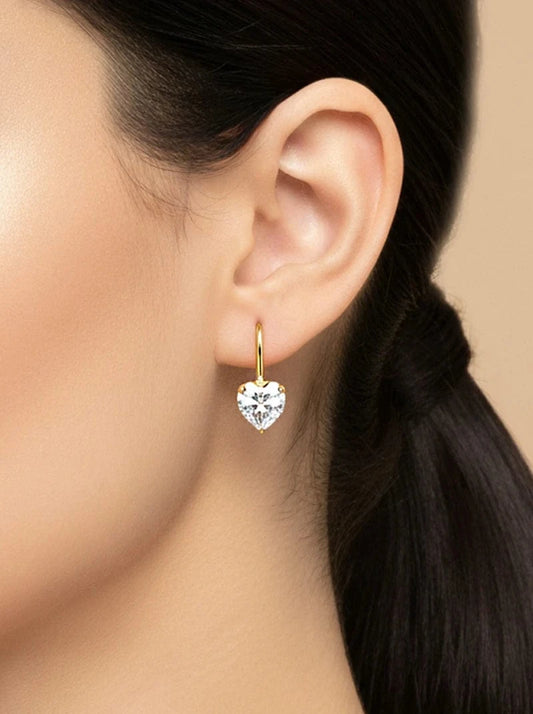 Heart of Bliss Earrings (Pure Silver) - Gold