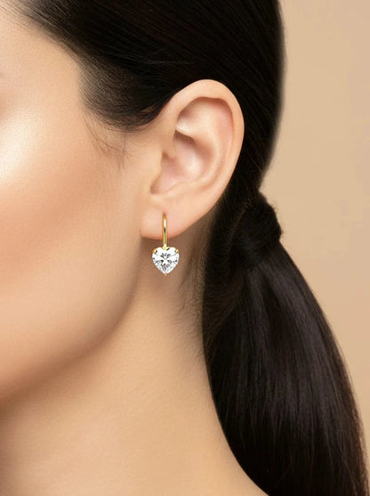 Heart of Bliss Earrings (Pure Silver) - Gold