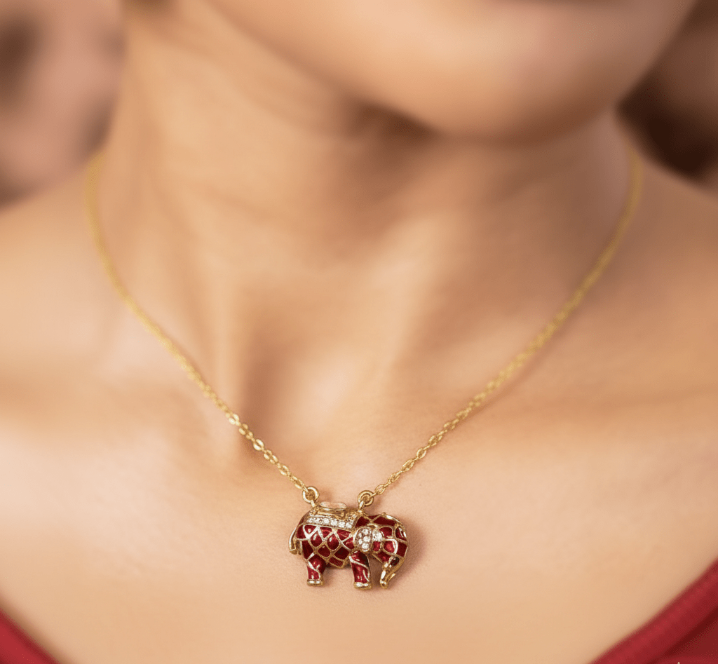 Matangini Royale Necklace Set (Pure Silver) - Majenta