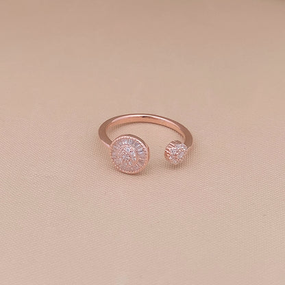 Round Bloom Adjustable Ring Rose Gold