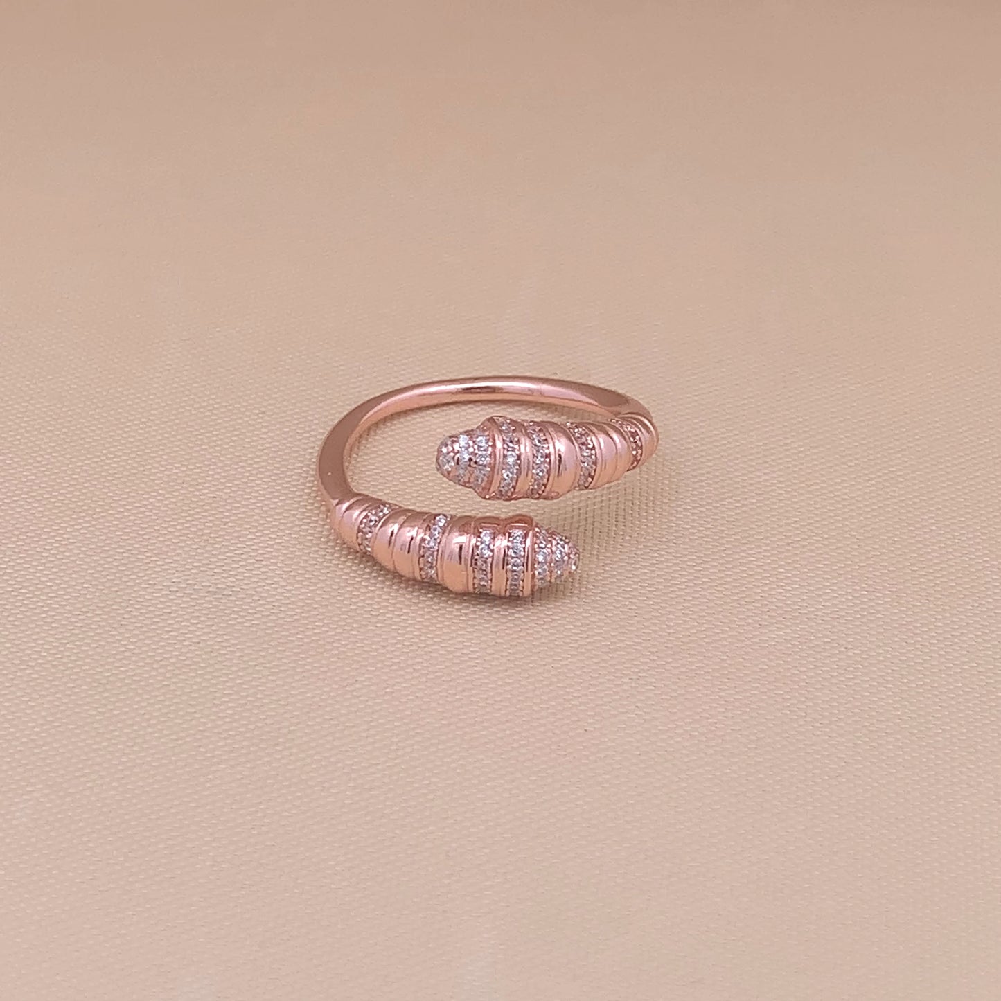 Radiant Zircon Adjustable Ring Rose Gold