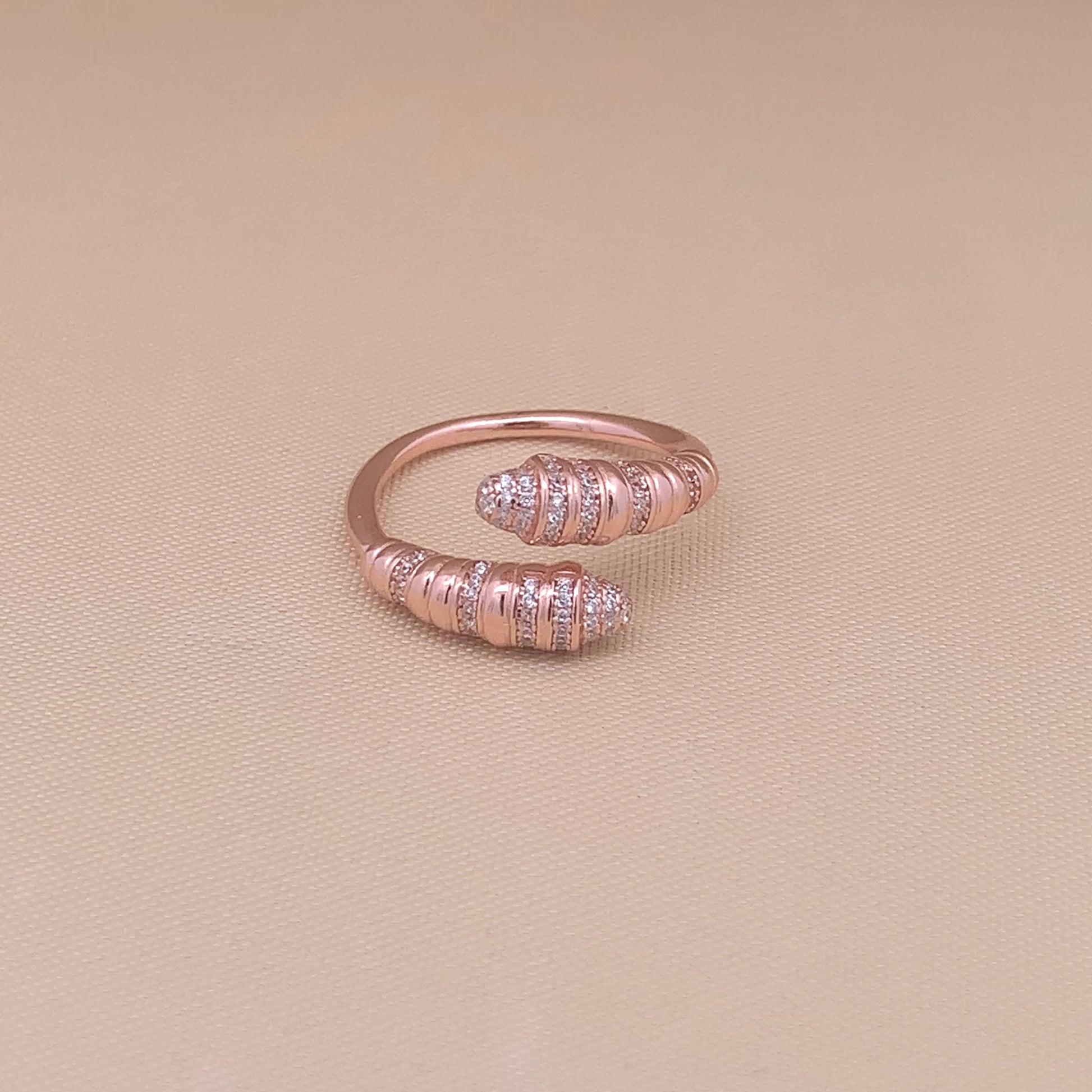 Radiant Zircon Adjustable Ring Rose Gold