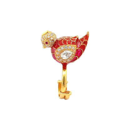 Empress Parrot Ring (Pure Silver) - Orange