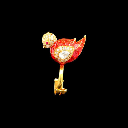 Empress Parrot Ring (Pure Silver) - Orange