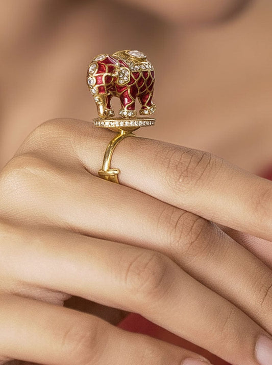 Gajraj Royale Ring (Pure Silver) - Majenta