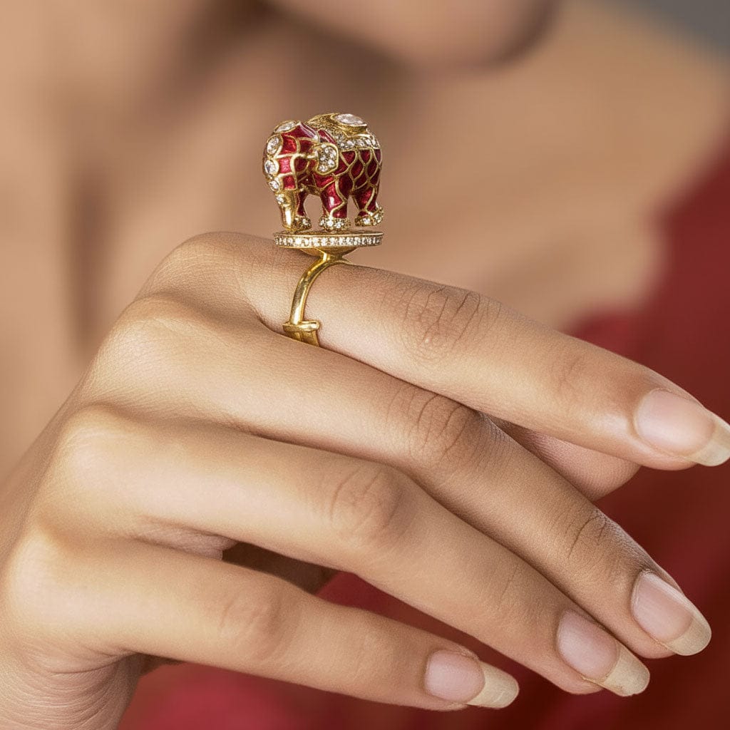 Gajraj Royale Ring (Pure Silver) - Majenta