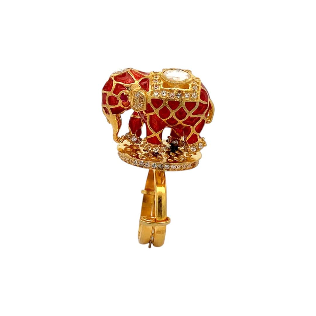 Gajraj Royale Ring (Pure Silver) - Orange