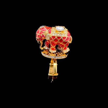 Gajraj Royale Ring (Pure Silver) - Orange