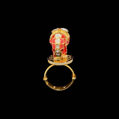 Gajraj Royale Ring (Pure Silver) - Orange
