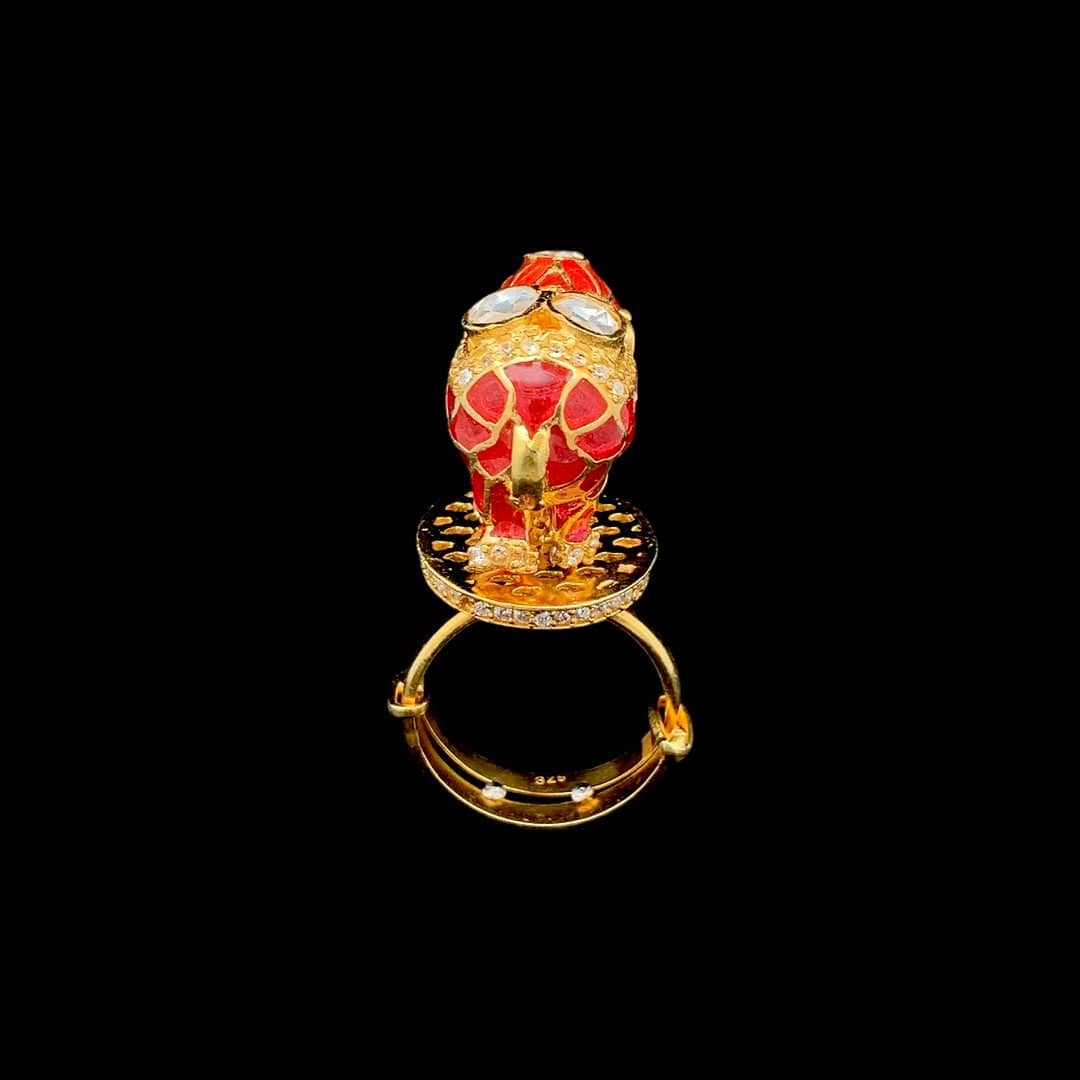 Gajraj Royale Ring (Pure Silver) - Orange