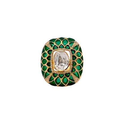 Padmira Ring (Pure Silver) - Green