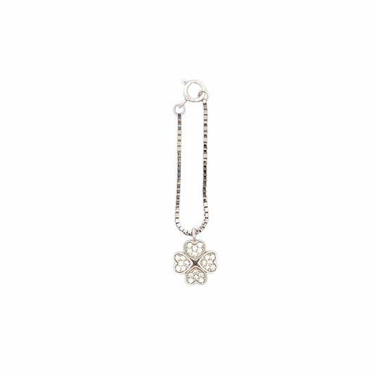 Clover Heart Watch Charm (Pure Silver) - Silver