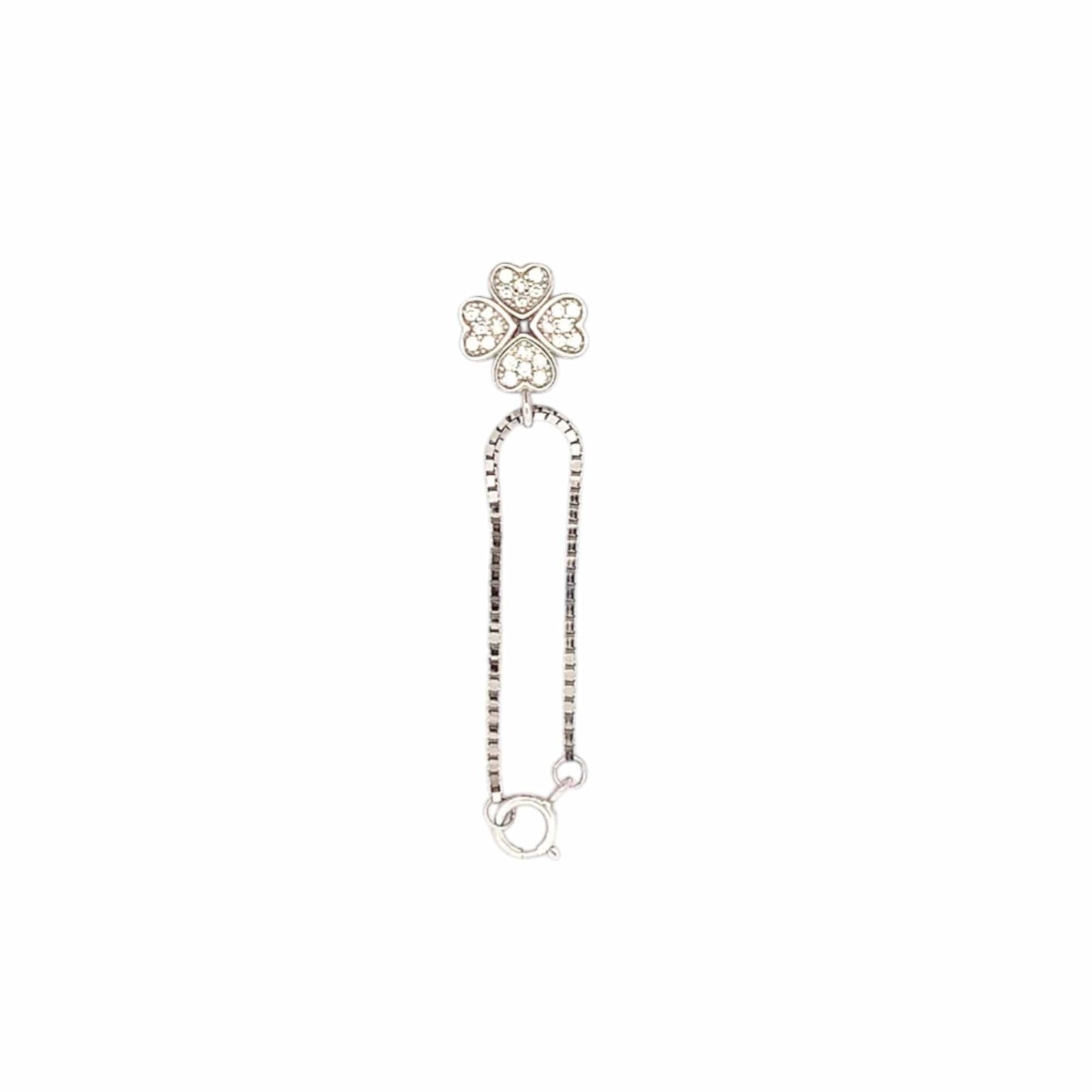 Clover Heart Watch Charm (Pure Silver) - Silver