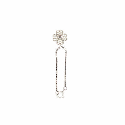 Clover Heart Watch Charm (Pure Silver) - Silver