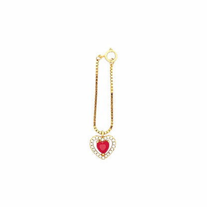Heart Watch Charm (Pure Silver) - Gold