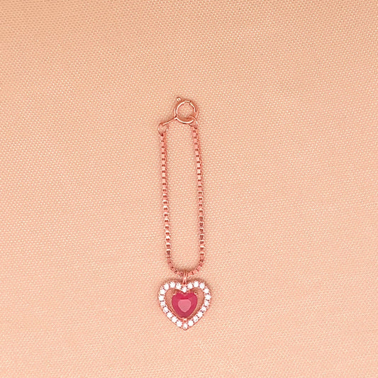 Heart Watch Charm (Pure Silver) - Rose Gold