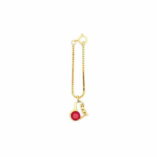 Love Heart Watch Charm (Pure Silver) - Gold