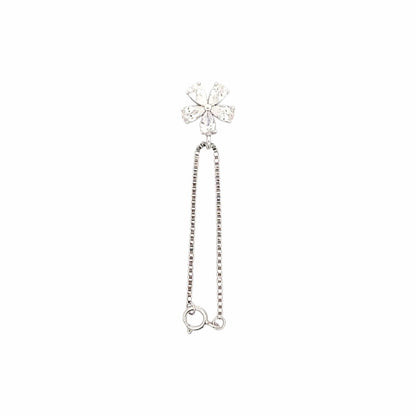 Crystal Flower Watch Charm (Pure Silver) - Silver