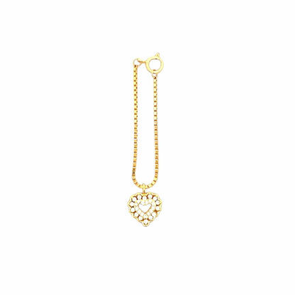 Heart in Heart Watch Charm (Pure Silver) - Gold