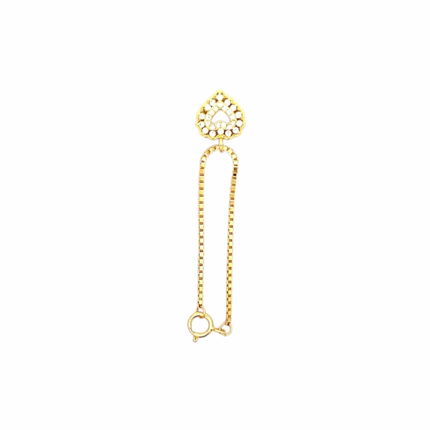 Heart in Heart Watch Charm (Pure Silver) - Gold