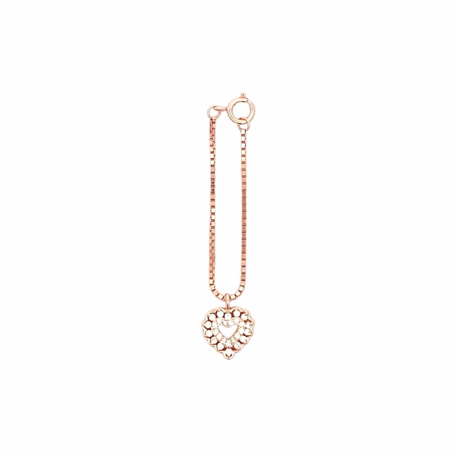 Heart in Heart Watch Charm (Pure Silver) - Rose Gold