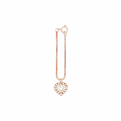 Heart in Heart Watch Charm (Pure Silver) - Rose Gold