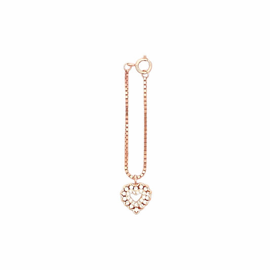 Heart in Heart Watch Charm (Pure Silver) - Rose Gold