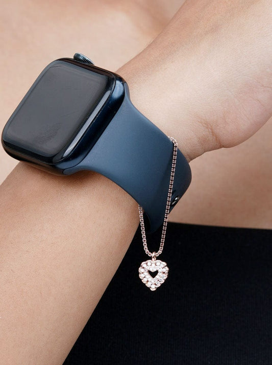 Heart in Heart Watch Charm Rose Gold