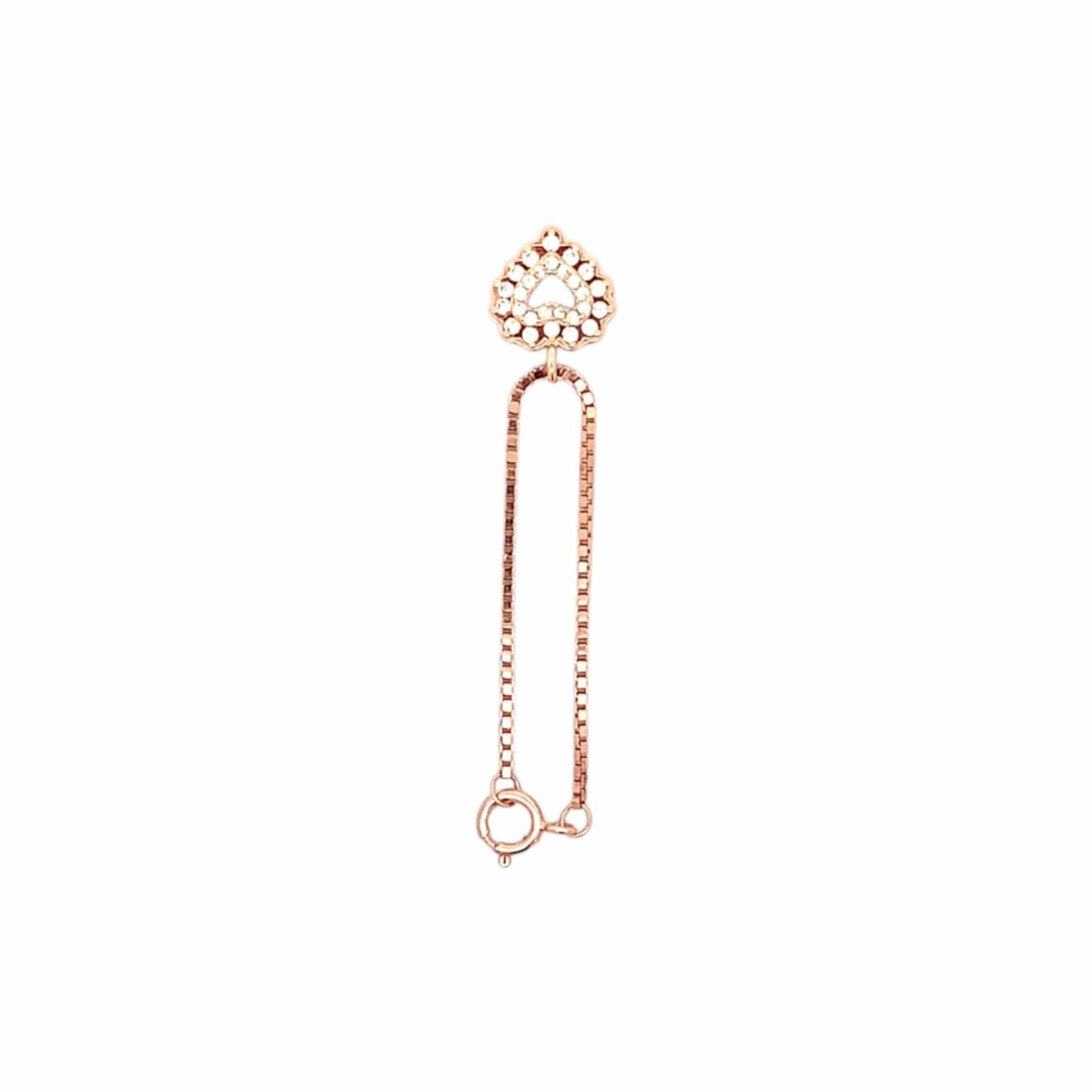 Heart in Heart Watch Charm (Pure Silver) - Rose Gold