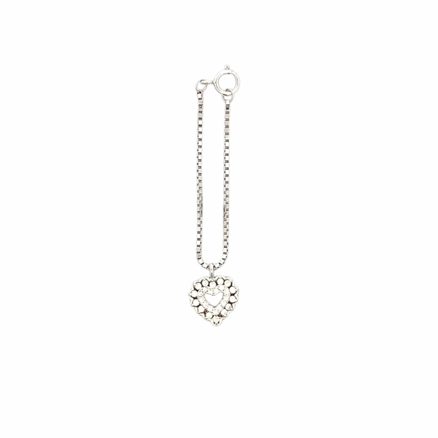 Heart in Heart Watch Charm (Pure Silver) - Silver