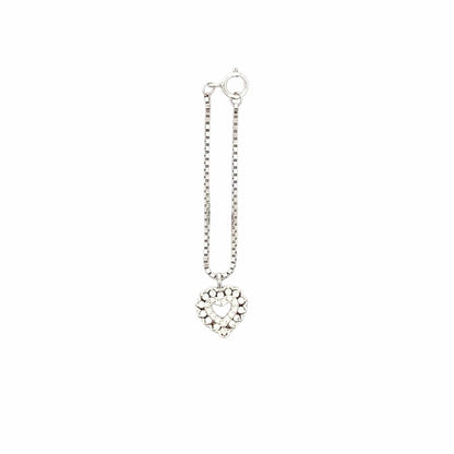 Heart in Heart Watch Charm (Pure Silver) - Silver