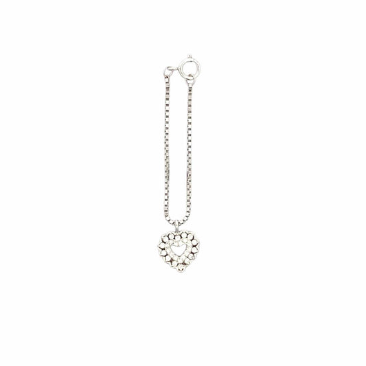 Heart in Heart Watch Charm (Pure Silver) - Silver