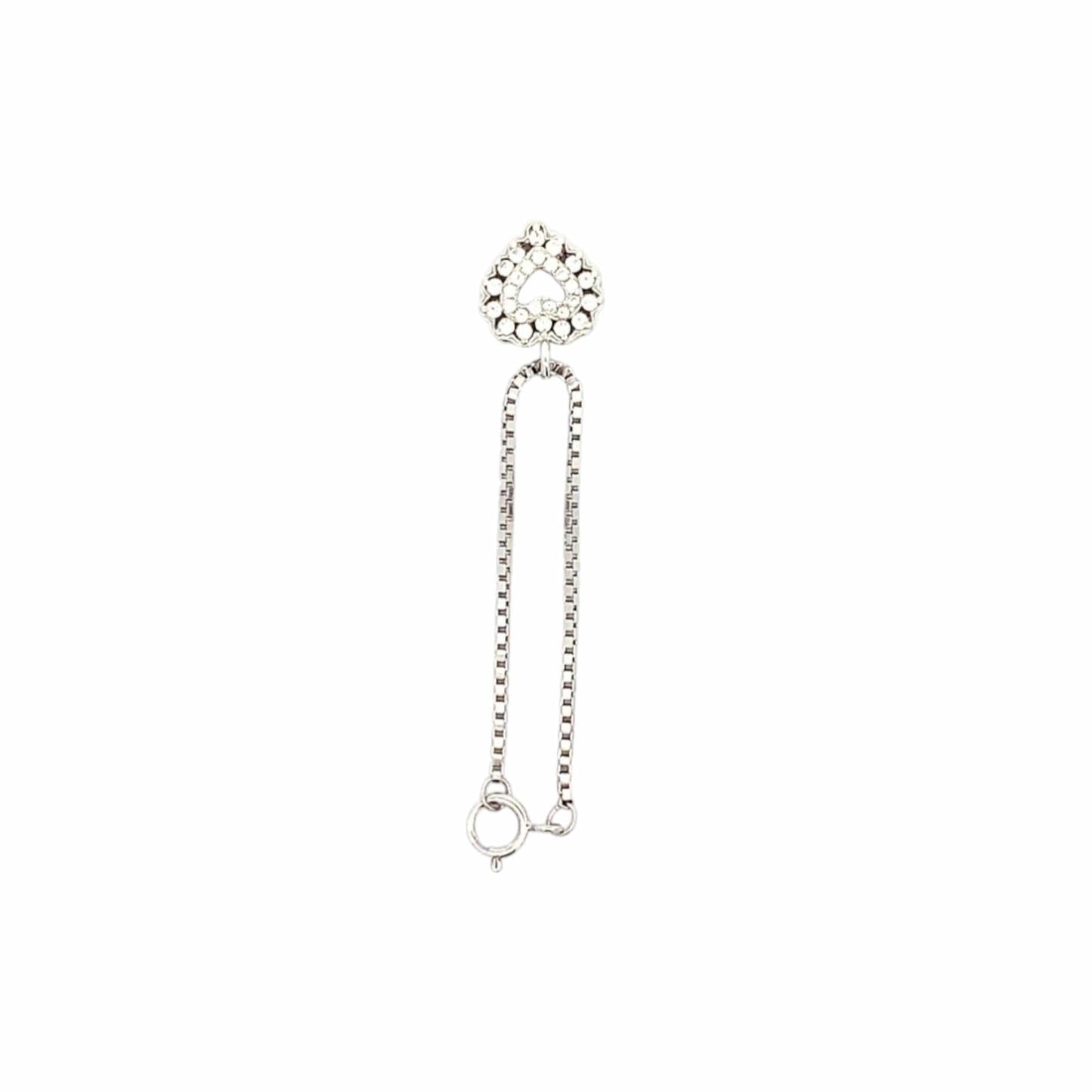 Heart in Heart Watch Charm (Pure Silver) - Silver