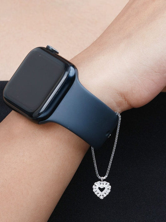 Heart in Heart Watch Charm Silver