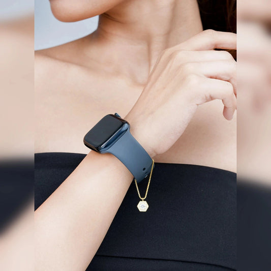 Hexagon  Watch Charm (Pure Silver) - Gold