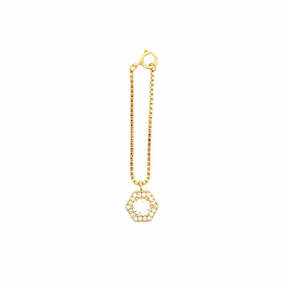 Hexagon  Watch Charm (Pure Silver) - Gold