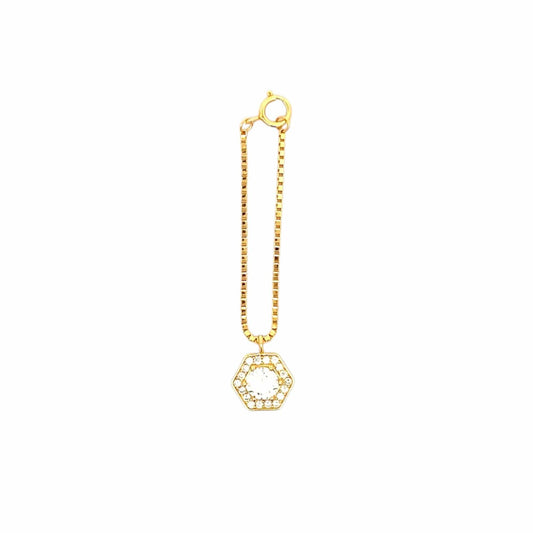 Hexagon  Watch Charm (Pure Silver) - Gold