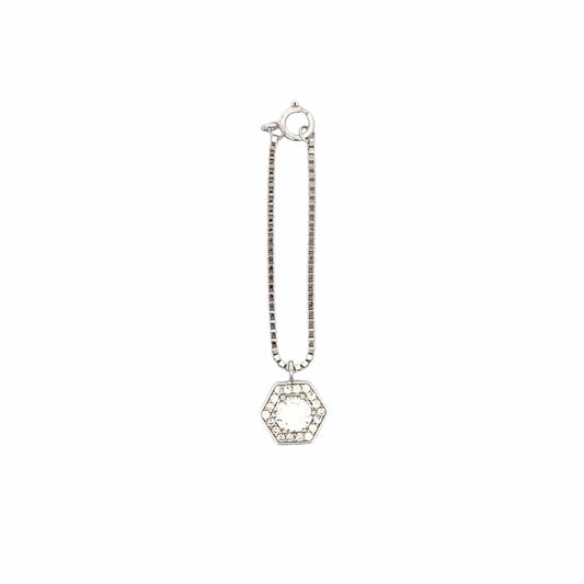 Hexagon  Watch Charm (Pure Silver) - Silver